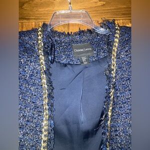 Christian Lacroix Navy Blazer with Gold Chain Detail